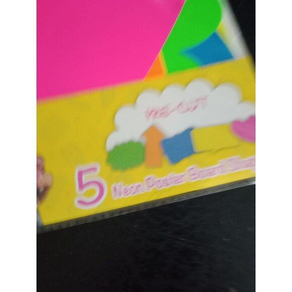 Neon Poster Board Shapes Pink Heart Orange Arrow 5 pcs Signs - Picture 2 of 4